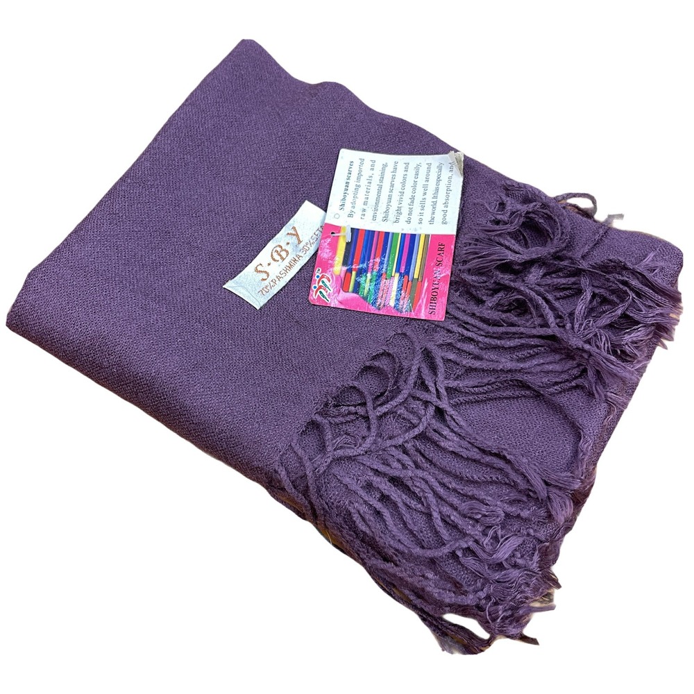 Shiboyuan Pashmina‎ Scarf Purple Fringe New Soft Rectangle SBY Woven